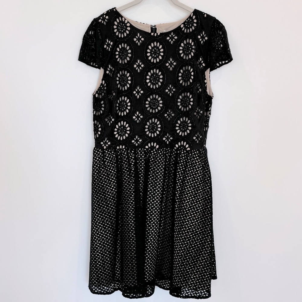 Alice + Olivia Sonny Embroidered Fit and Flare Dress